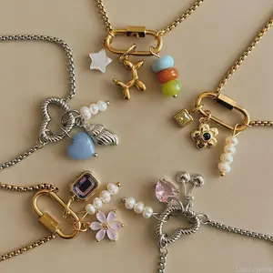 Stainless Steel Metal DIY Necklace Base Chain - 12 Birthstone Charms, Jump Rings, Twisted Loops, Adjustable Open Loop Blank Chain for Jewelry Making, Necklace with Number 1