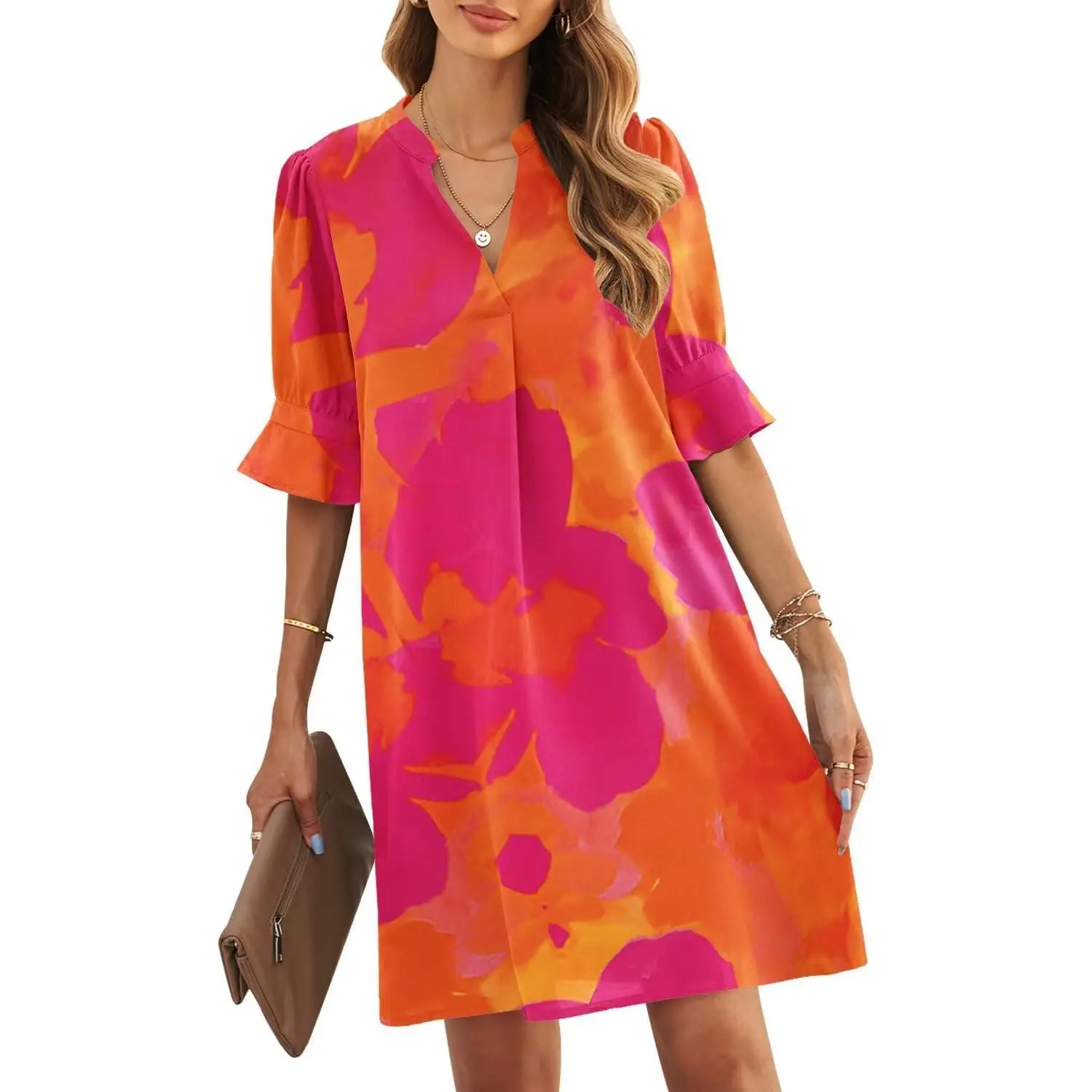 C-orange Floral