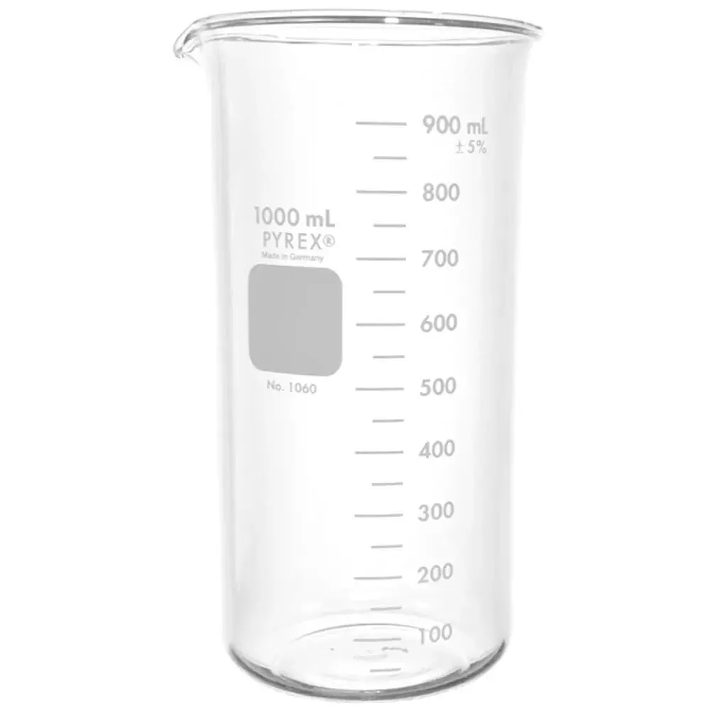 Tall Form 1000mL Beaker Graduated Each Clear