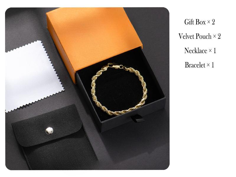 14K Gold-Plated Rope Chain Necklace for Men and Women,Upgraded Shine, Faceted Cut, Tarnish-Free, 6mm/8mm, 22"/24" Jewelry