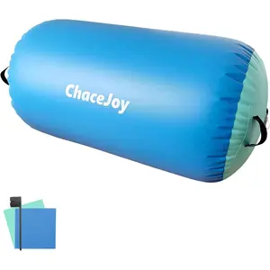 Gymnastics Air Barrel Inflatable Tumbling Roller for Cheerleading and Gymnastics Home Training Perfect for Back Handspring Practice Tumbling Drills Air Roller for Kids and Adults Includes Repair Kit