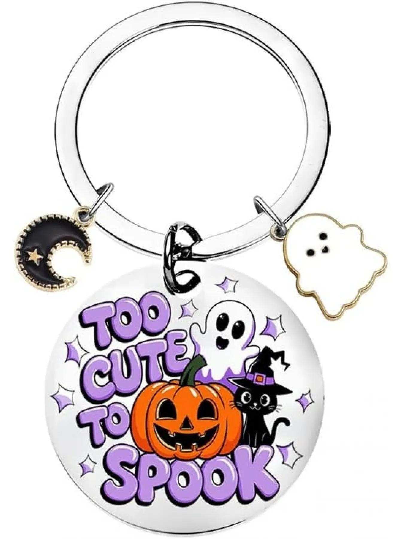 Halloween Gifts Boo Basket Ghost Keychain Charm Gifts for Women Teen Girls Perfect Halloween Boo Basket Ideas Gift for Teen Girl Him Her Halloweens Baskets Stuffers Small Cute Ghost Pumpkin Keyring Girly Keychain Trendy Cute Keychain