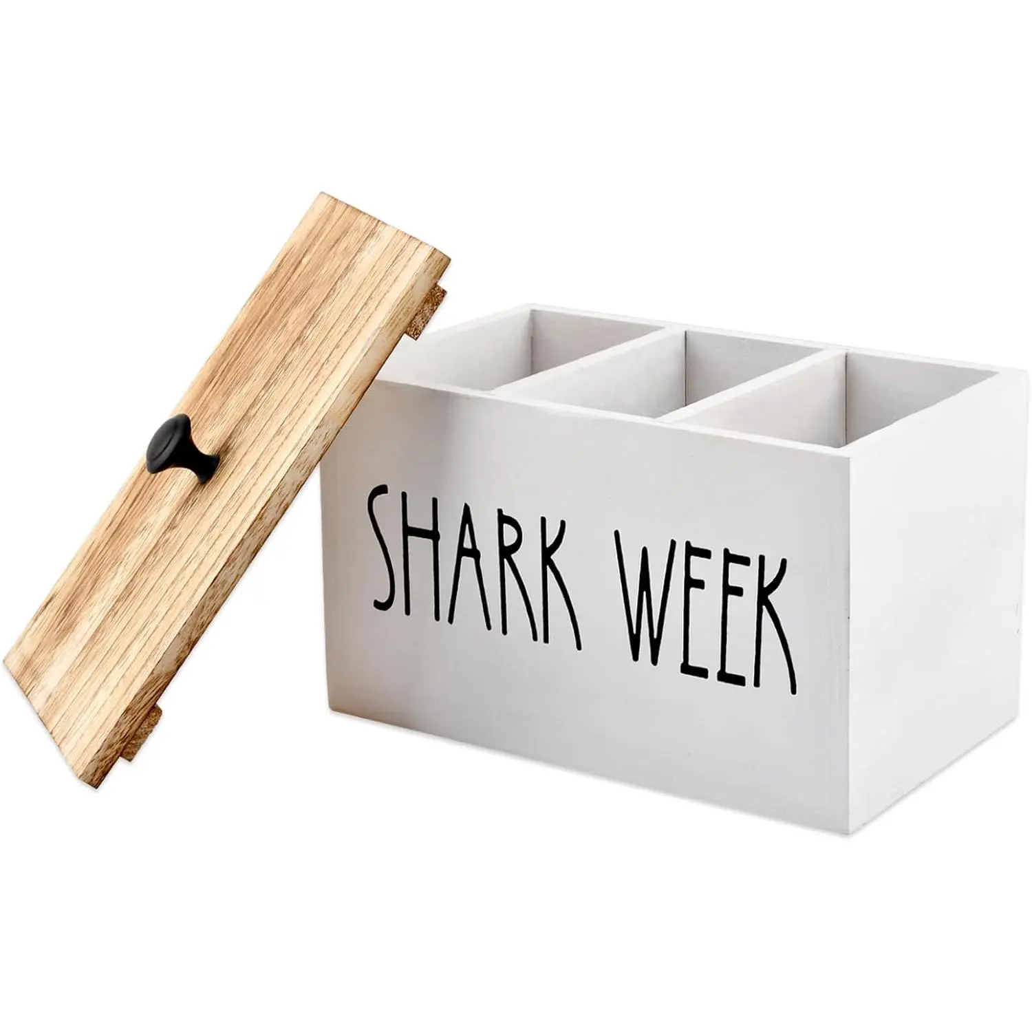 Tampon Holder for Bathroom, Pad and Tampon Organizer with Tray Lid, Feminine Product Organizer, Shark Week Tampons Storage Pad Organizer Case, Lady Stuff Box for Bathroom Accessories