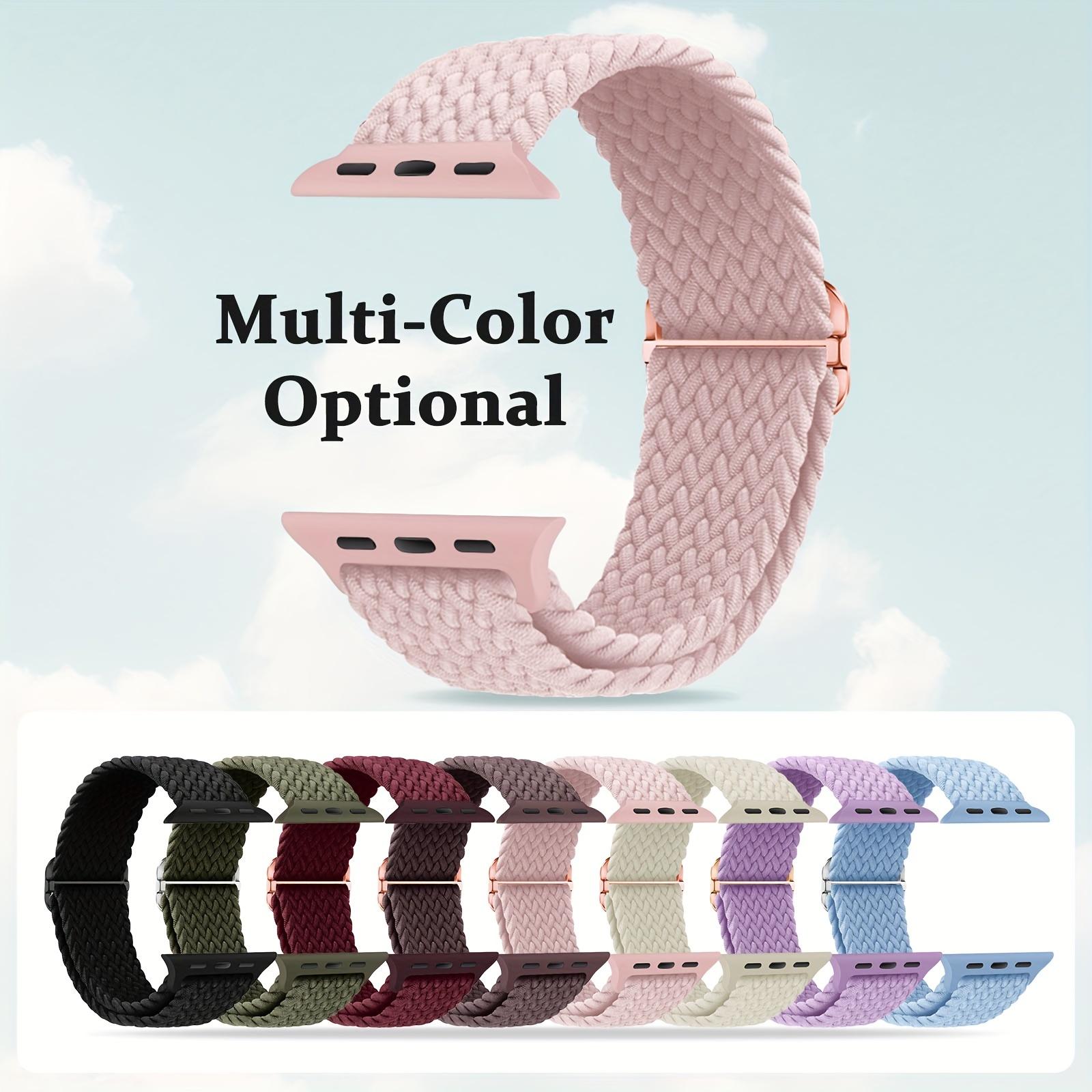 2-Pack Braided Nylon Watch Bands for Apple Watch – Elastic Solo Loop Strap 38–49mm