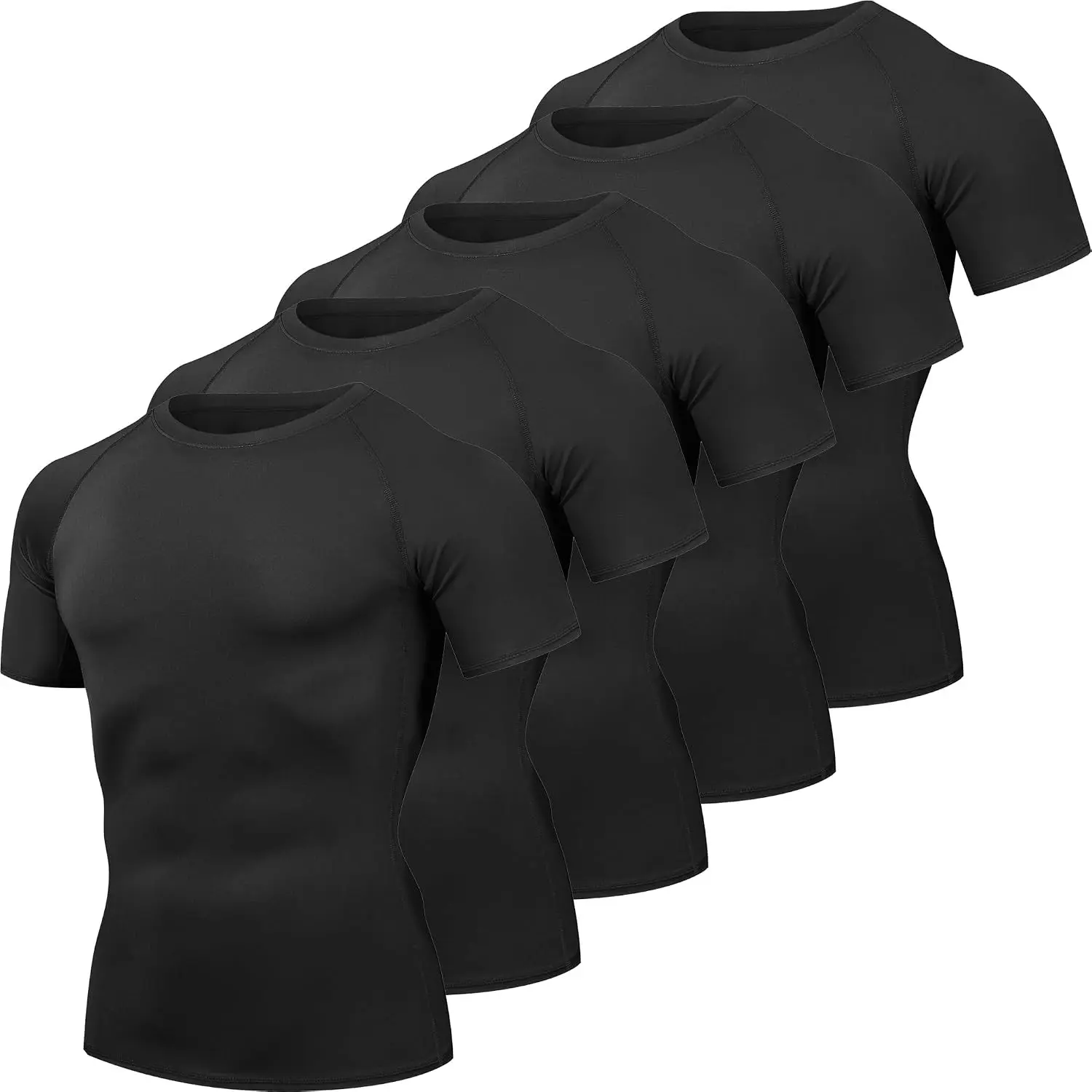 Men's Cool Dry Compression Short Sleeve Athletic Workout Baselayer T-Shirts(Gift)