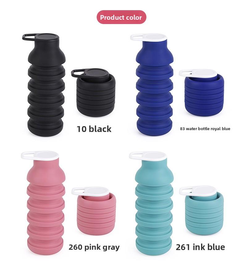 Creative Silicone Foldable Cup Outdoor Travel Sports Water Bottle Portable Thin Cycling Mug, Durable Leak-Proof Design