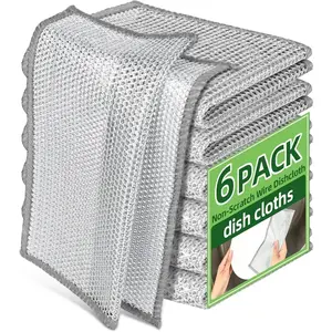 Stainless Steel Scrubber & Diamond Weave Wire Dishcloth Set, Reusable Non-Scratch Rust-Resistant Eco-Friendly Kitchen Cleaning Cloths for Dishes, Pans, Multipurpose Home Care Sponges & Scouring Pads