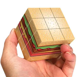 3x3x3 Magic Cube UV Color Printed Hamburger Relax Puzzle, Professional Smooth, Birthday gift/Christmas gift