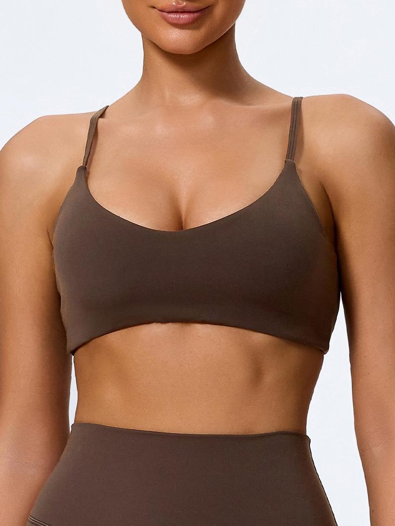 Women's Ultra-Soft Fabric Sports Bra, Tight-Fit Backless Yoga Top, Removable Pads, Ideal for Running & Fitness, Casual Daily Wear