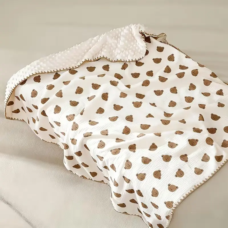 TDHD. Bean Blanket, Three-Layered Soft Comforter, Embroidered Print Design, Suitable for All Seasons, Single Pack