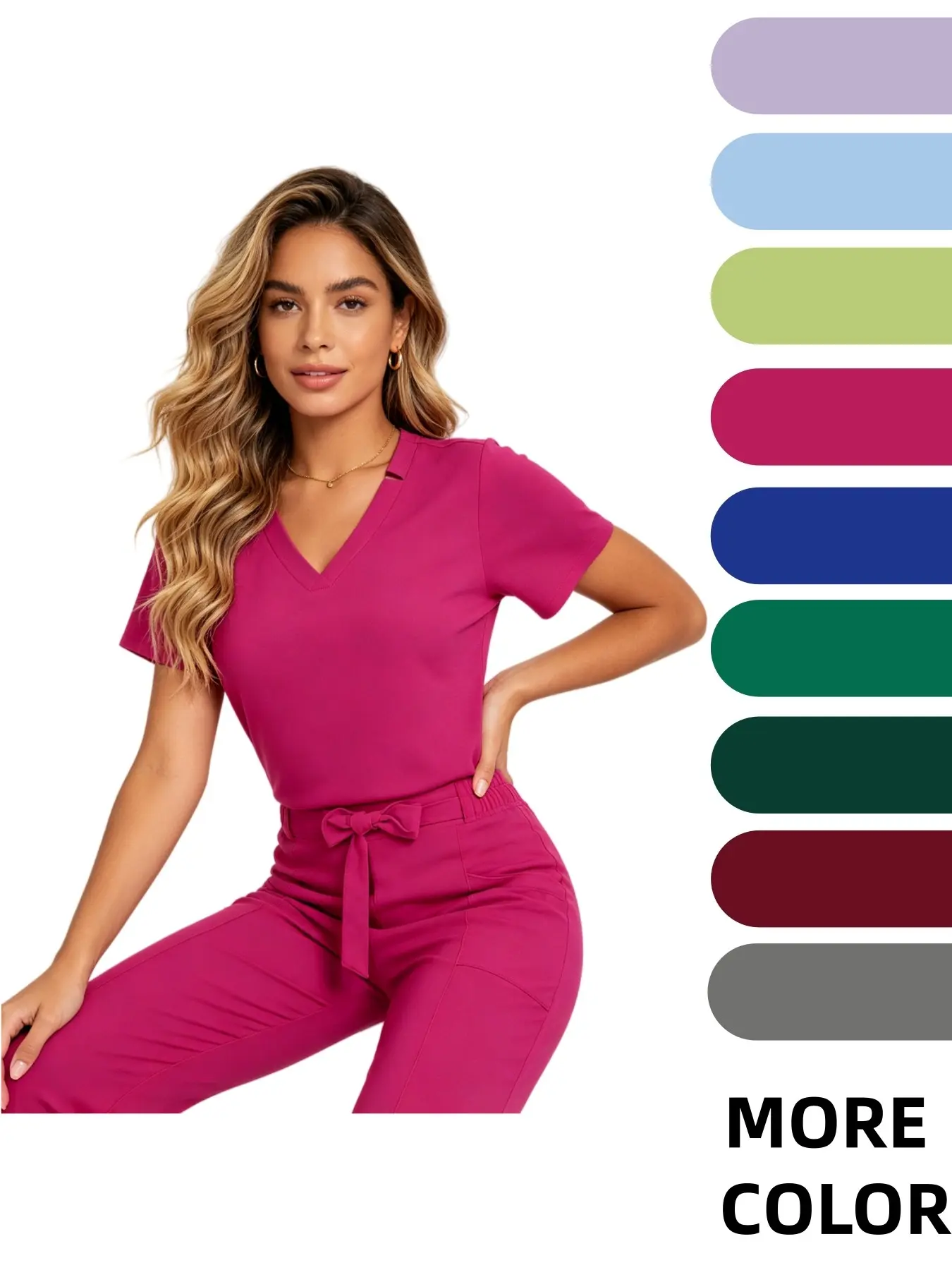 Women's Medical Uniform Set, Surgical Uniforms Woman Nursing Enfermeria Sets Top Pant Pockets Articles Medical Uniform Scrub Clinical Beauty Salon Spa hospital Suits Workwear Clothes