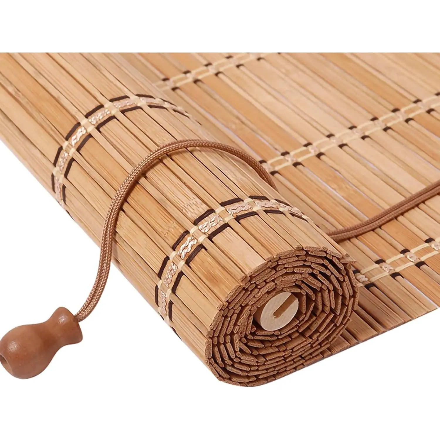 Bamboo Blinds for Interior Window, Bamboo Shades for Indoor Windows, Custom Size Easy Install Roller Shades Suitable for Indoor Window and Outdoor Patio