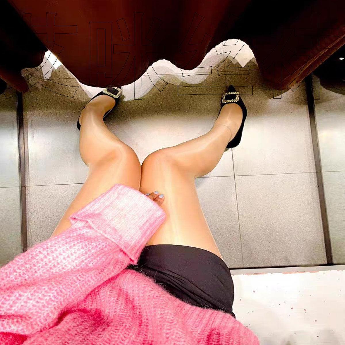 Women's Black Oil Shiny Smooth Jumpsuit Pantyhose, Spring Summer Thin Sexy Oil Shiny Stockings, Plus Size Durable Black Silk Tight High Waist Stockings