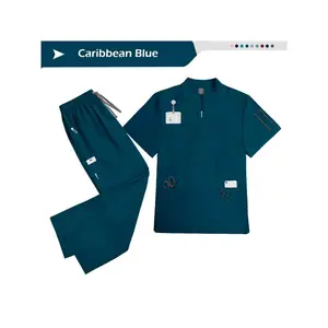 Health Check Elastic Solid Color Nursing Jogging Set Comfortable Nursing Home Work Clothes