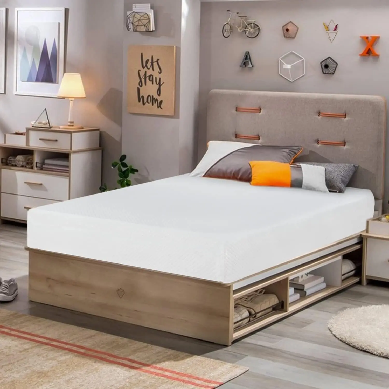 5 Inch Twin Mattress | Medium Firm | Gel Memory Foam Mattress | White | Bed in a Box, CertiPUR-US Certified | Pressure Relief, Cooling Ventilated Foam | Washable Removable Cover