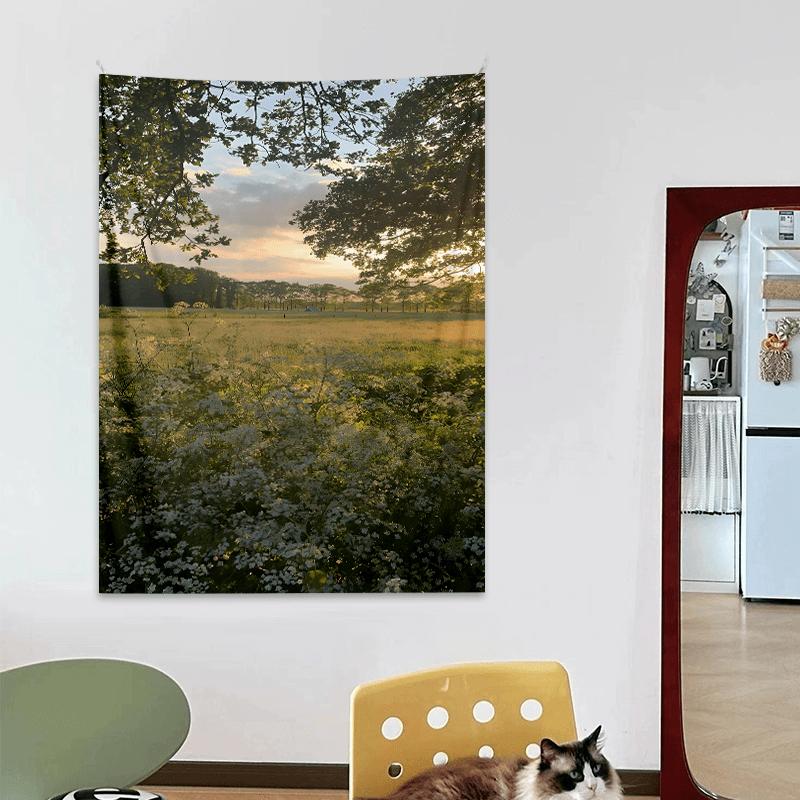 1pc Pastoral Country Prairie Tapestry - Solemn Natural Landscape Wall Hanging, Comfortable Farmhouse Decoration, Ideal for Bedrooms or Living Rooms, Perfect Gift