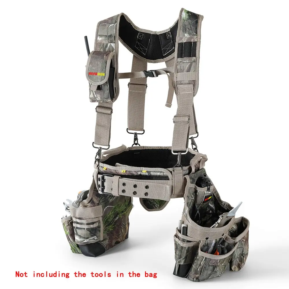 Tool Belt with Suspenders, Framer Tool Apron, Construction Tool Pouch Rig, Ideal for Carpenter & Electrician, Tool Pouch Organizer
