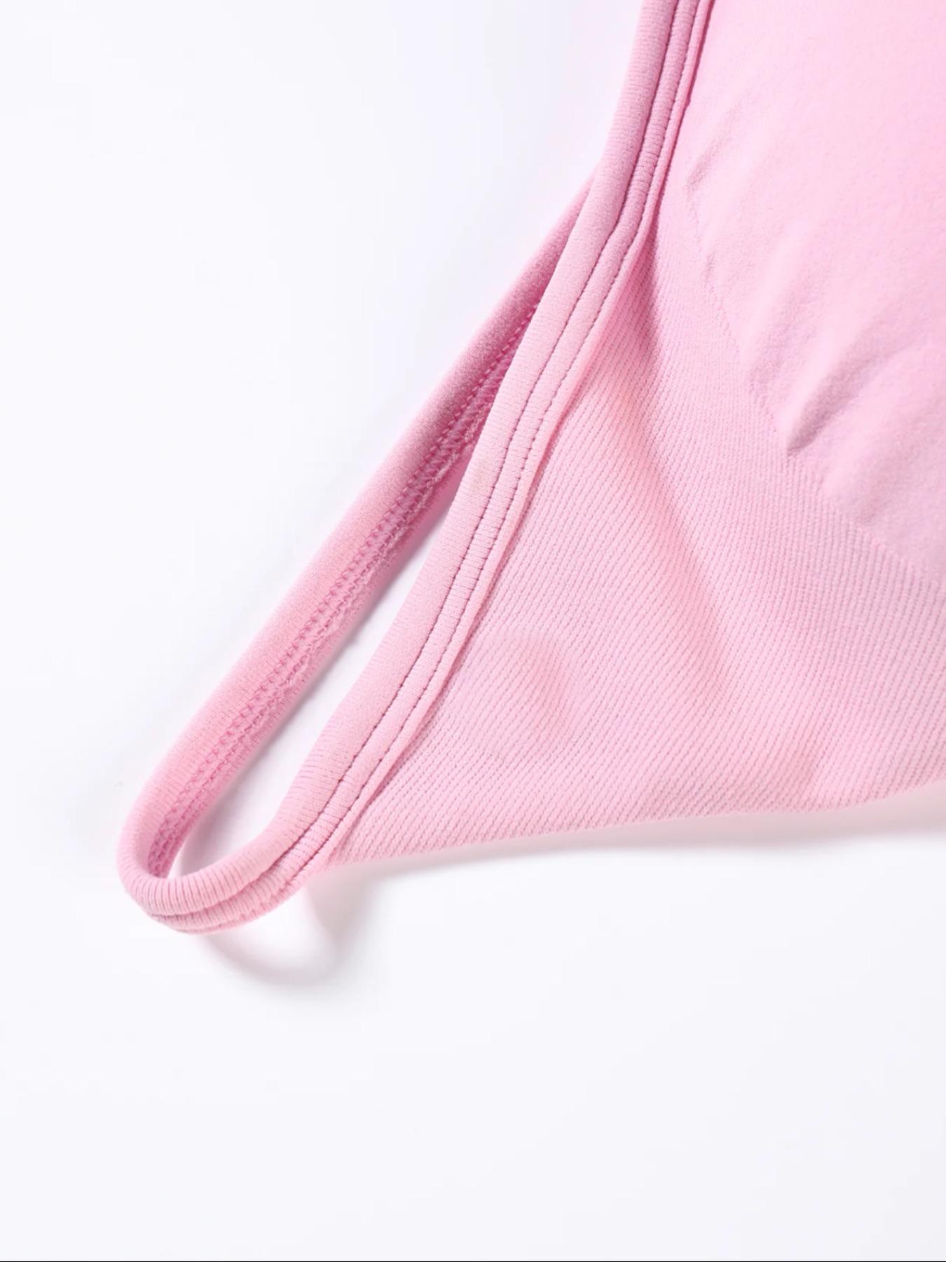 3-piece women's halter-neck, solid color high-elastic nylon backrest fitness bra, body-shaping and comfortable underwear, Breathable Sports Bra