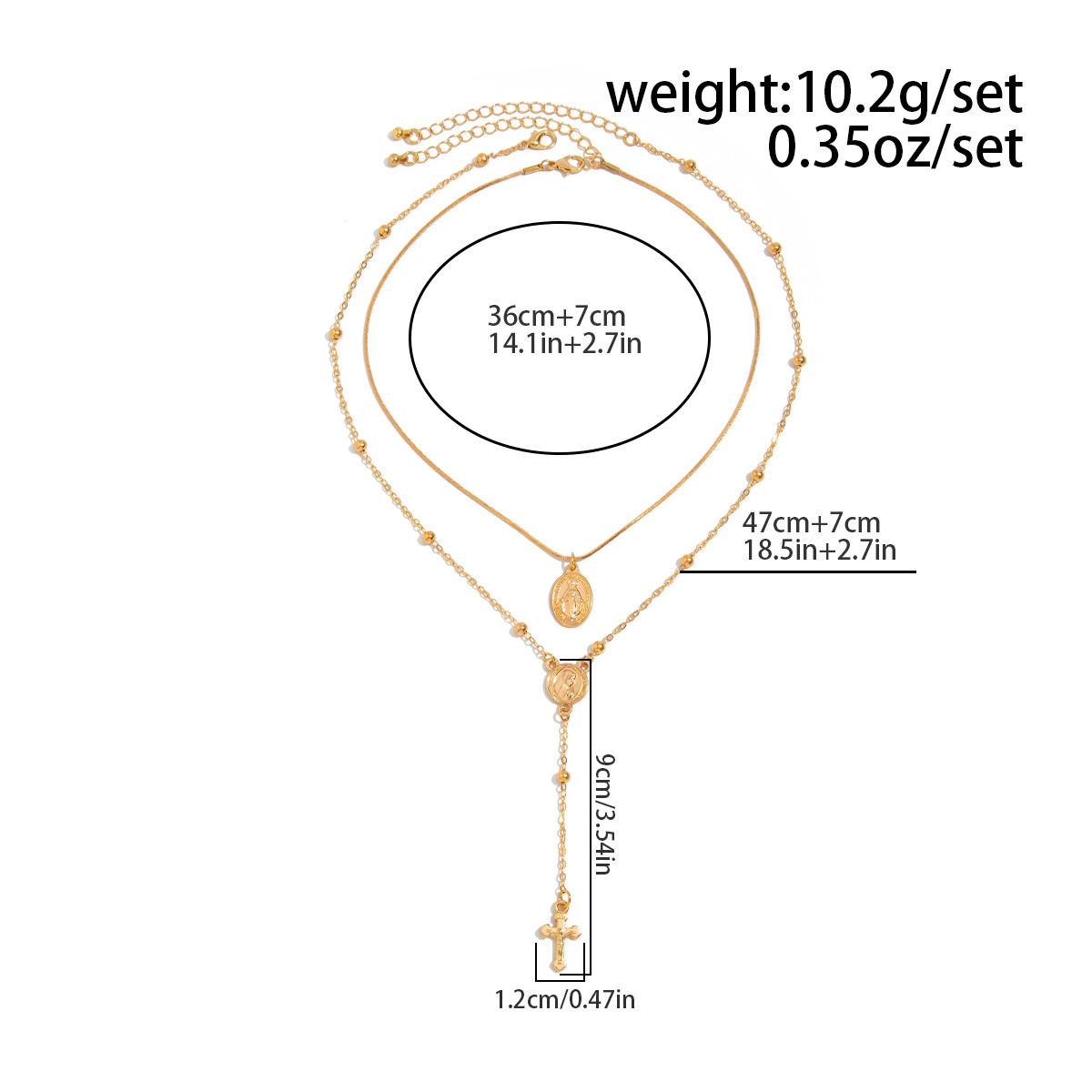 3Pcs Cross Flower Crystal Necklace Set Rhinestone Inlay Layered Chain Dainty Trendy Stackable Jewelry Copper Plated Fashion Minimalist Cute Accessories for Women Girls Daily Party Dating Casual Street Style Wear