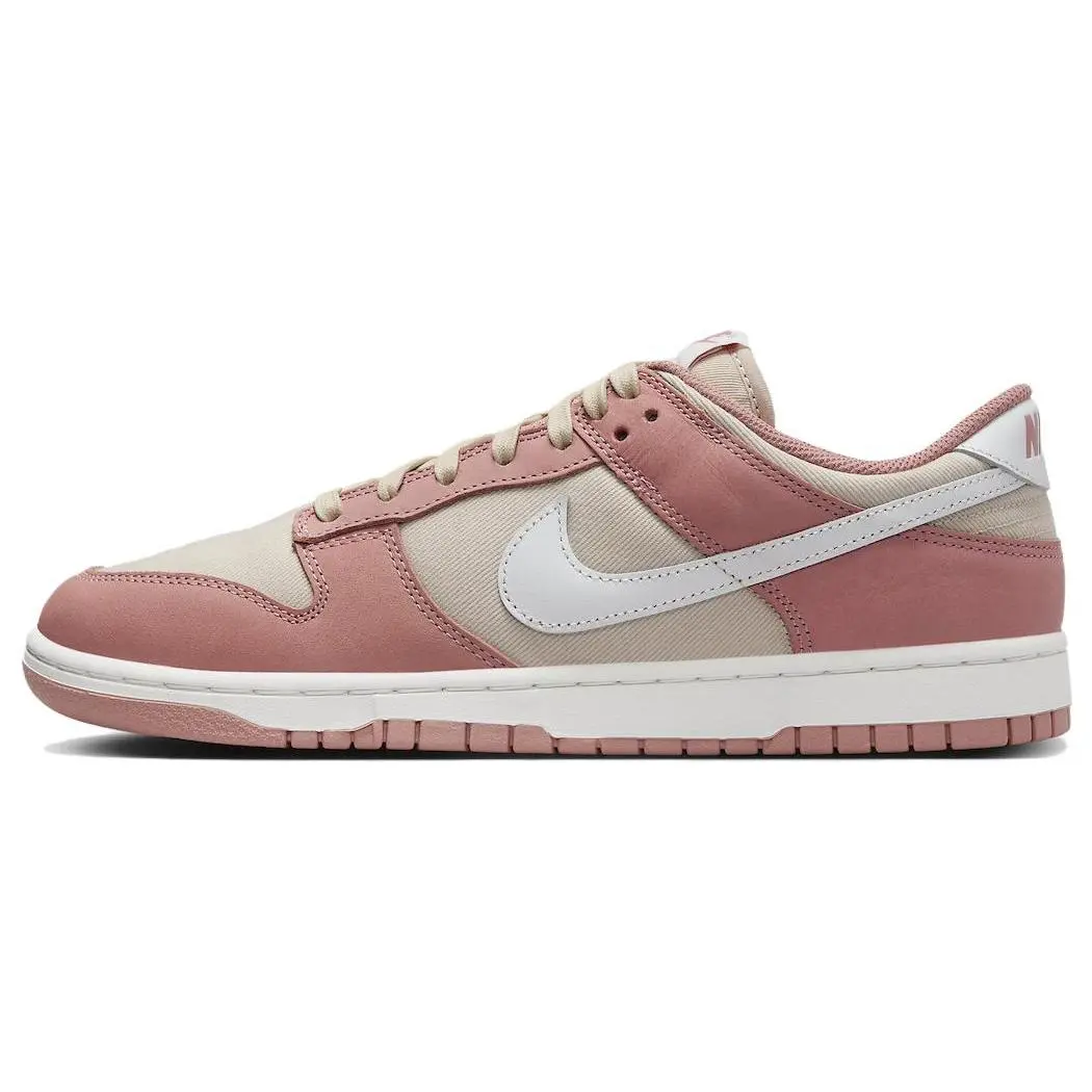 Nike Dunk Low PRM Red Stardust Sneakers Unisex Pink Low-Top Casual Shoes Verifiable, with credentials and supporting global authentication