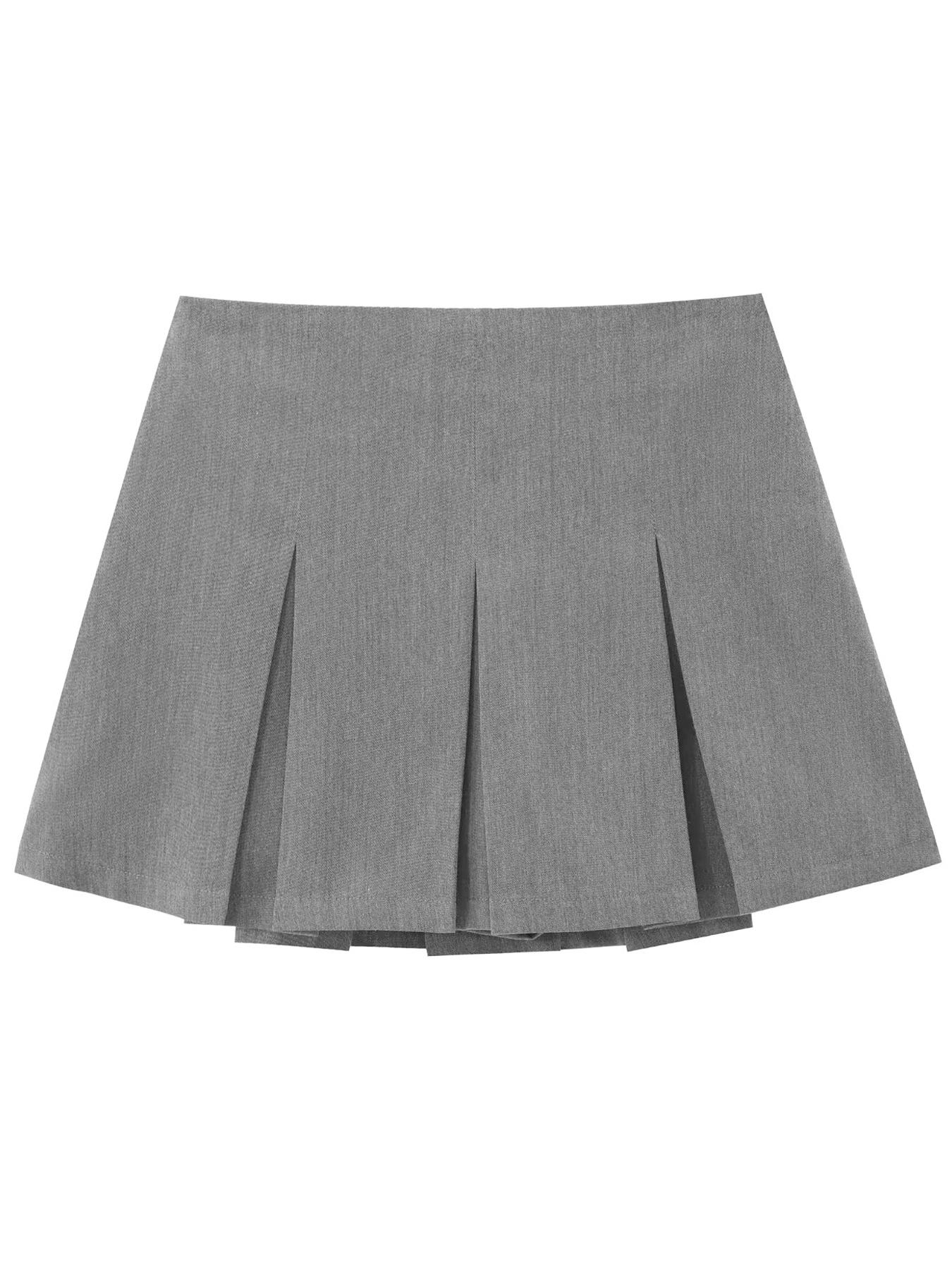 Women's High Waist Solid Woven Preppy Fashion Pleated Skorts, Minimalist Basic Lady Skirt, Fashion Womenswear, Casual Shorts for Daily Outdoor Wear, Women Bottoms for Summer Spring Fall, Shorts for Women