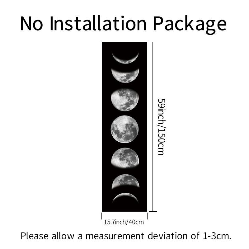 Moon & Plant Print Tapestry, 1 Count Boho Moon Phase Wall Hanging, Wall Decor For Home Bedroom & Living Room