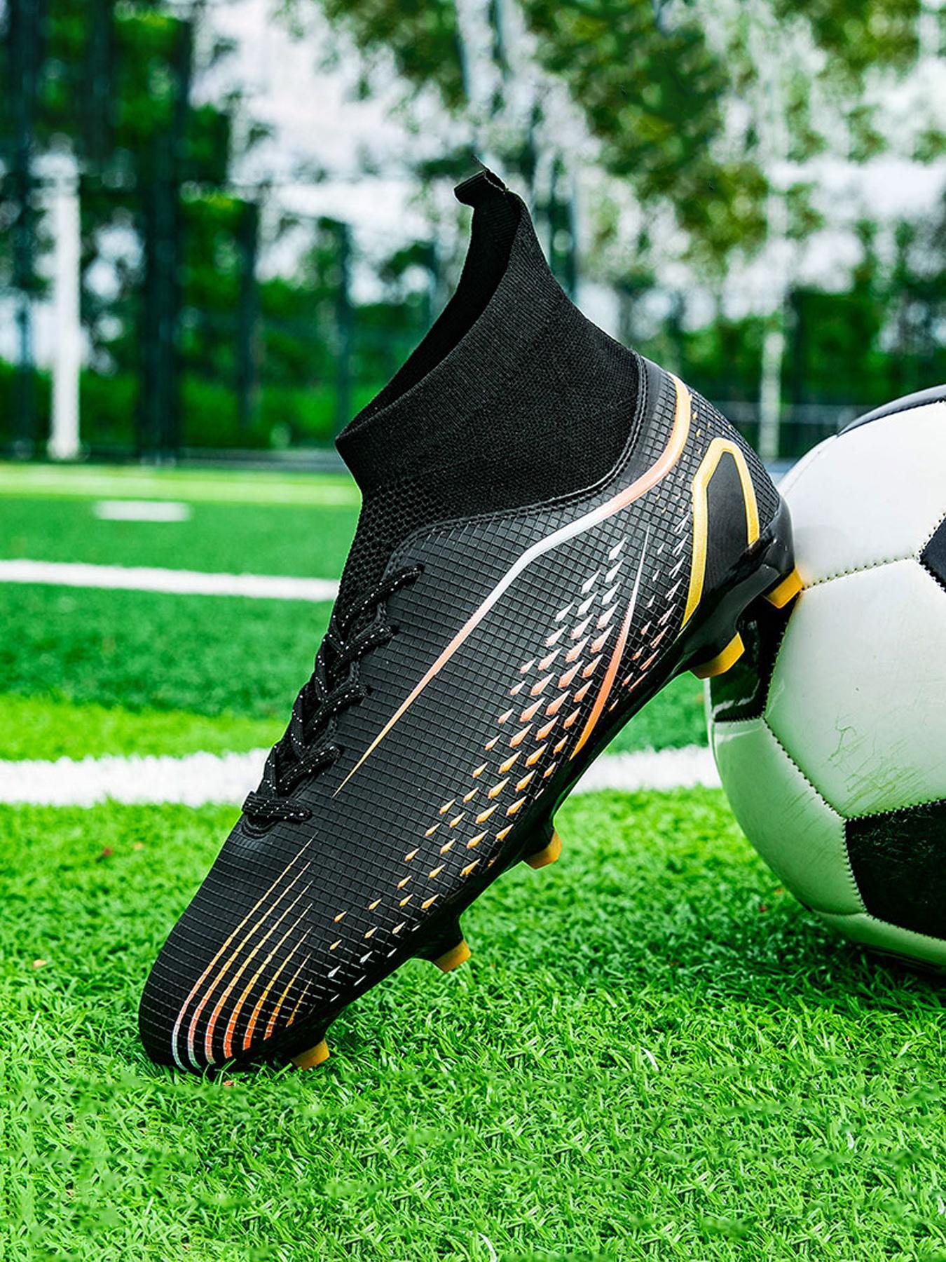Men's Slip on  High Top Football Shoes, Soccer Cleats, Football Boots, Lightweight Non-slip Football Shoes, Breathable Comfortable Sports Shoes for Adults