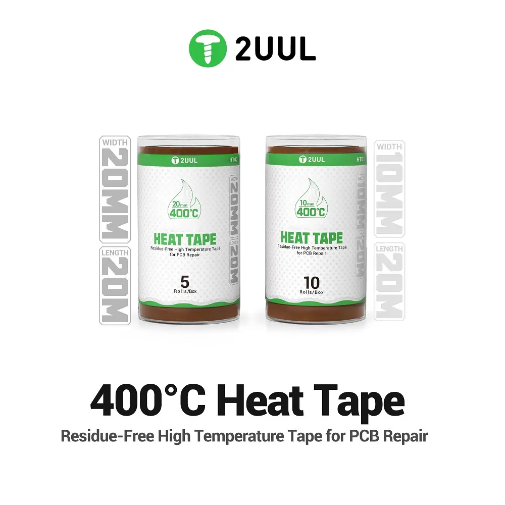 2UUL HT01 HT02 400C Kapton Heat Tape Residue For PCB Soldering Cell Phone Mainboard Heat Insulation Repair Protective Tape Tools
