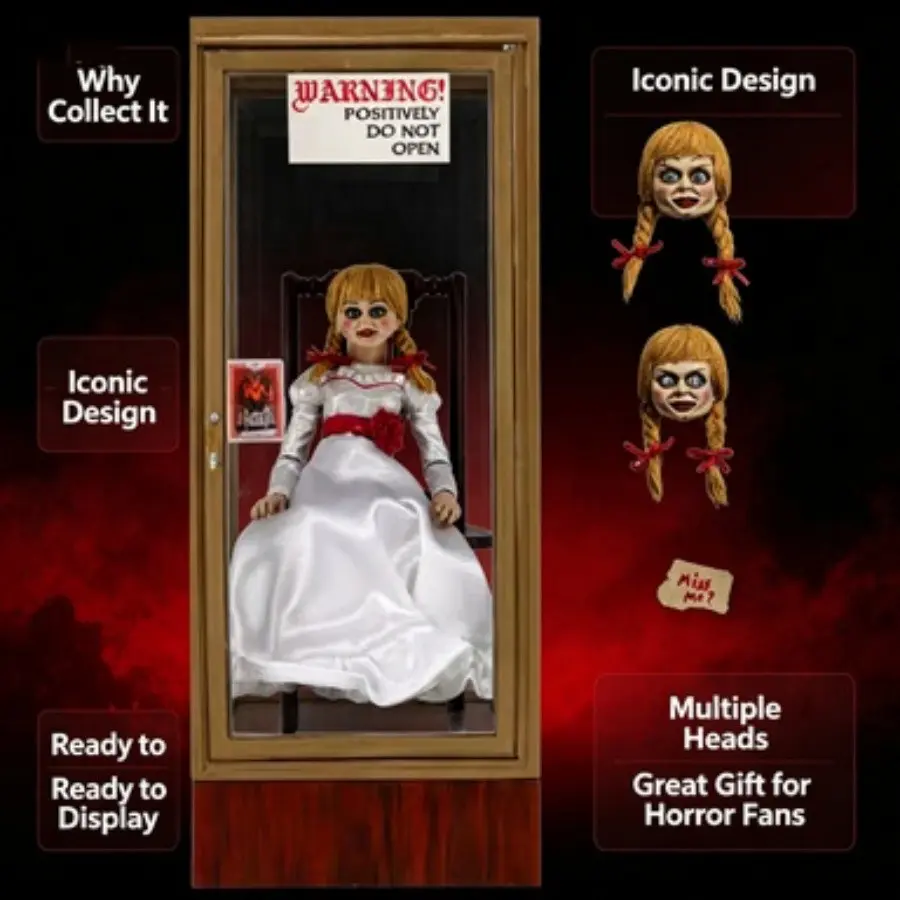 Neca Annabelle Doll Collectible Figure, Halloween Gift Idea, Christmas Decoration Piece, Party Accessory, Horror Movie Merchandise
