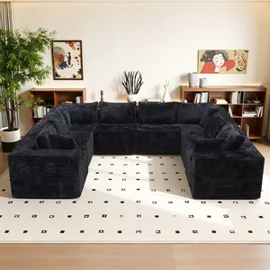 【8 Packages shipping】142"Oversized Boneless sectional couch,8 seater U-Shaped Modular cloud couches,Free Combination Deep Seat Corner Large Couch,NoAssembly Required,For Big Comfy LivingRoom Apartment,Modern Upholstered Sofas