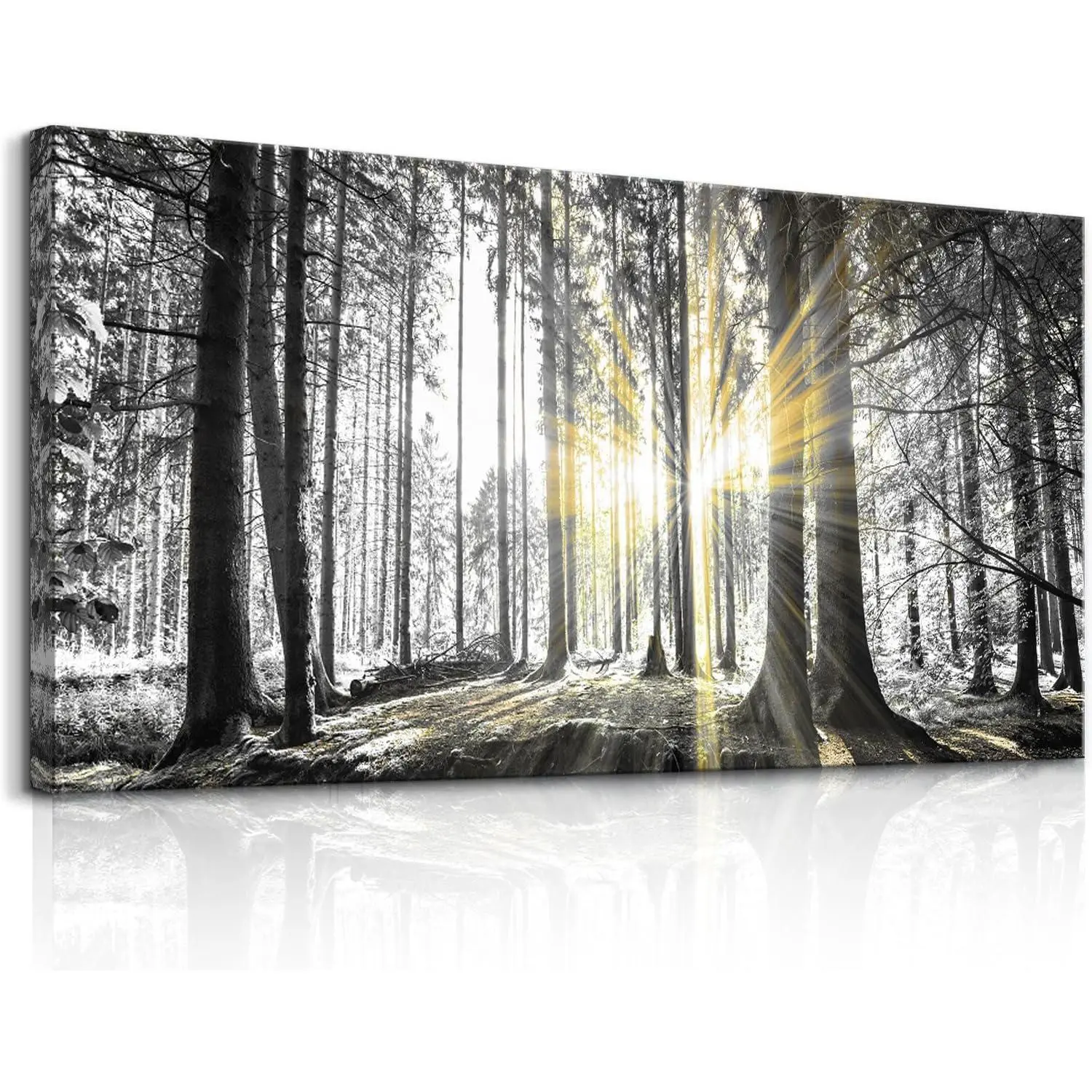 Black and White Forest Wall Art Prints Sunset Landscape Canvas Picture for Living Room Wall Art Trees Artwork for Walls Nature Scenery Poster Painting Bedroom Decor Home Office Decorations,Chocolate,athlete,art poster,Santa,apartment,inspirational,Vintage