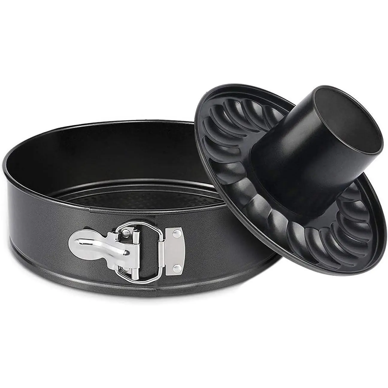 9 Inch Nonstick Springform Pan, Heavy Duty 2-in-1 Cheesecake & Ice Cream Cake Pan with Removable Bottom and Quick-Release Latch for Oven Baking, Gray