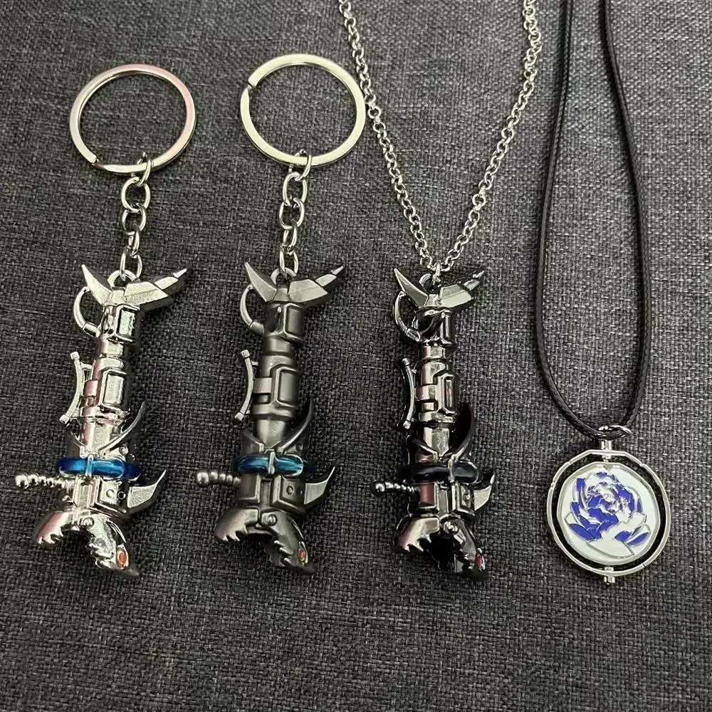 Anime Gun Form Keychain - Jinx Cannon Keychain for LOL Arcane, Metal Car Key Pendant, Runaway Loli Themed Fashion Costume Jewelry Necklace Accessory