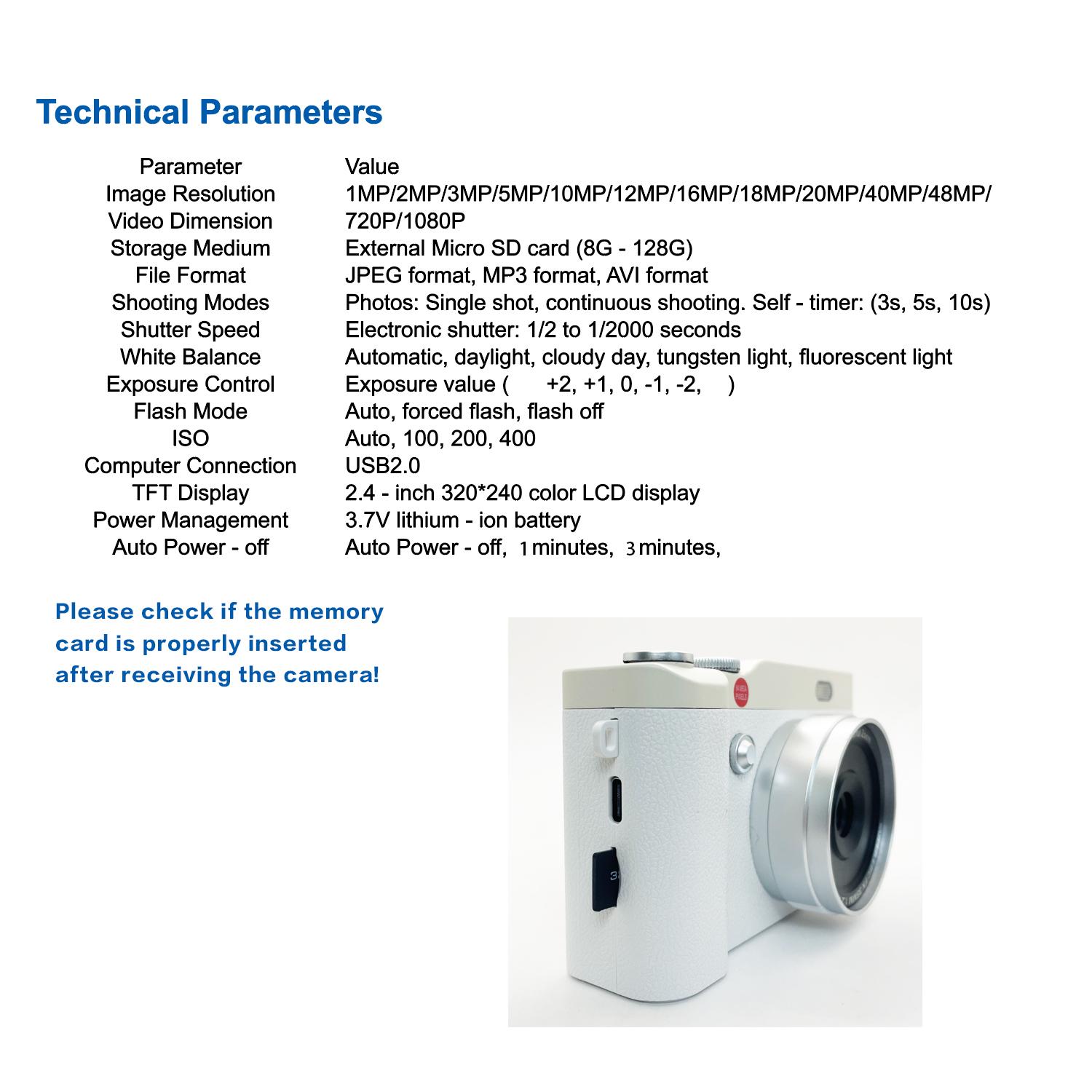 180° Degree Flip Cover, 1080P Pixel Fashion Retro Style, Multiple Filters Included, Comes with Storage Bag & 32GB Memory Card Reader, Electronic Portable Camera