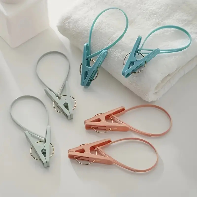 48 And 60 And 72pcs Windproof Multi-Functional Drying Clips, Plastic Clothespins with Rope, Suitable for Travel And Home Use, Suitable for Towels And Socks, Clothes Pins
