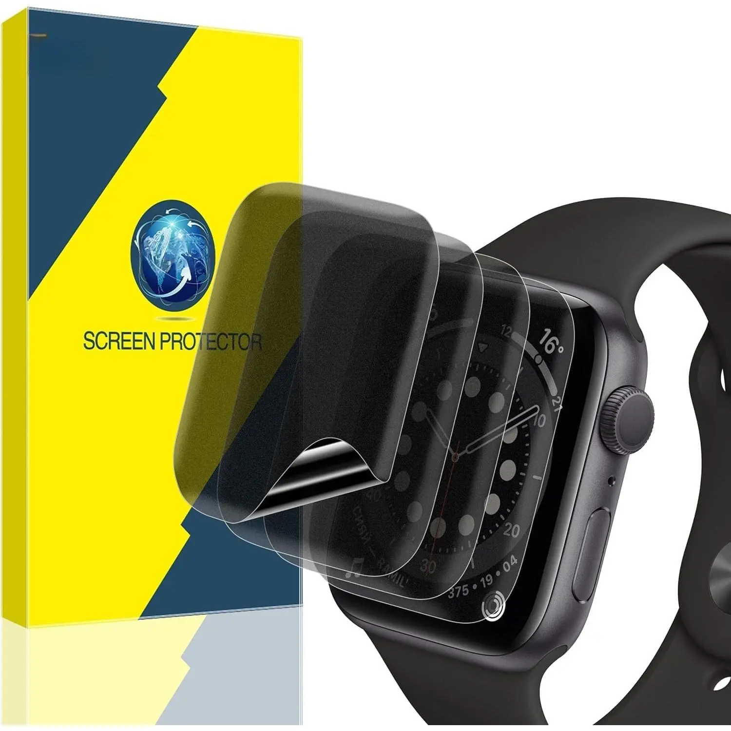 4-Pack Smart Watch Screen Guards & Accessories for 40mm Series 6/SE/5/4, Enhanced Anti-Spy Film with Scratch, Anti-Fingerprints & High Translucency Protection