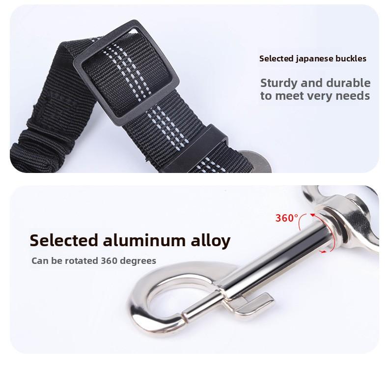 Dog Car Safety Seatbelt, Retractable Bungee Dog Leash, Shock Absorbing Reflective Safety Leash with Steel Buckle, Adjustable Length 20.87-29.53in for Pet Travel, Heavy Duty Vehicle Restraint for Small Medium Large Dogs, Anti-Pull Comfort Walking Leash