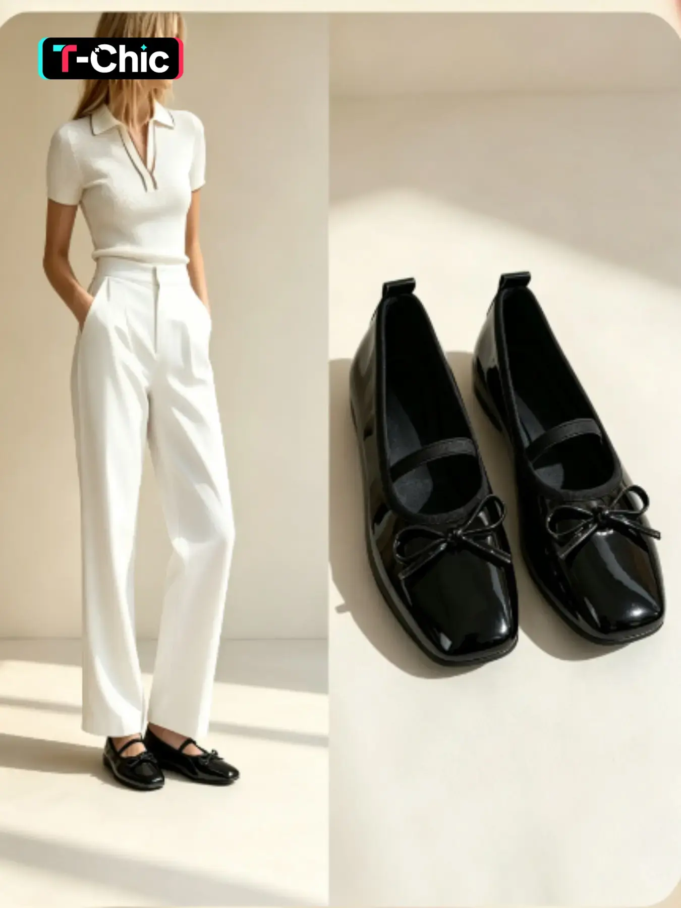 New Patent Leather Ballet Flats for Women, Square Toe Bow Casual Flat Shoes, All-Season Soft Sole Fashion Sneakers, Wide Fit Comfortable Boots, Wide Feet
