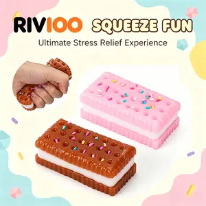 RIVIOOSatisfying Stretch Cookie Squishy, Home Leisure Stress Relief Toy