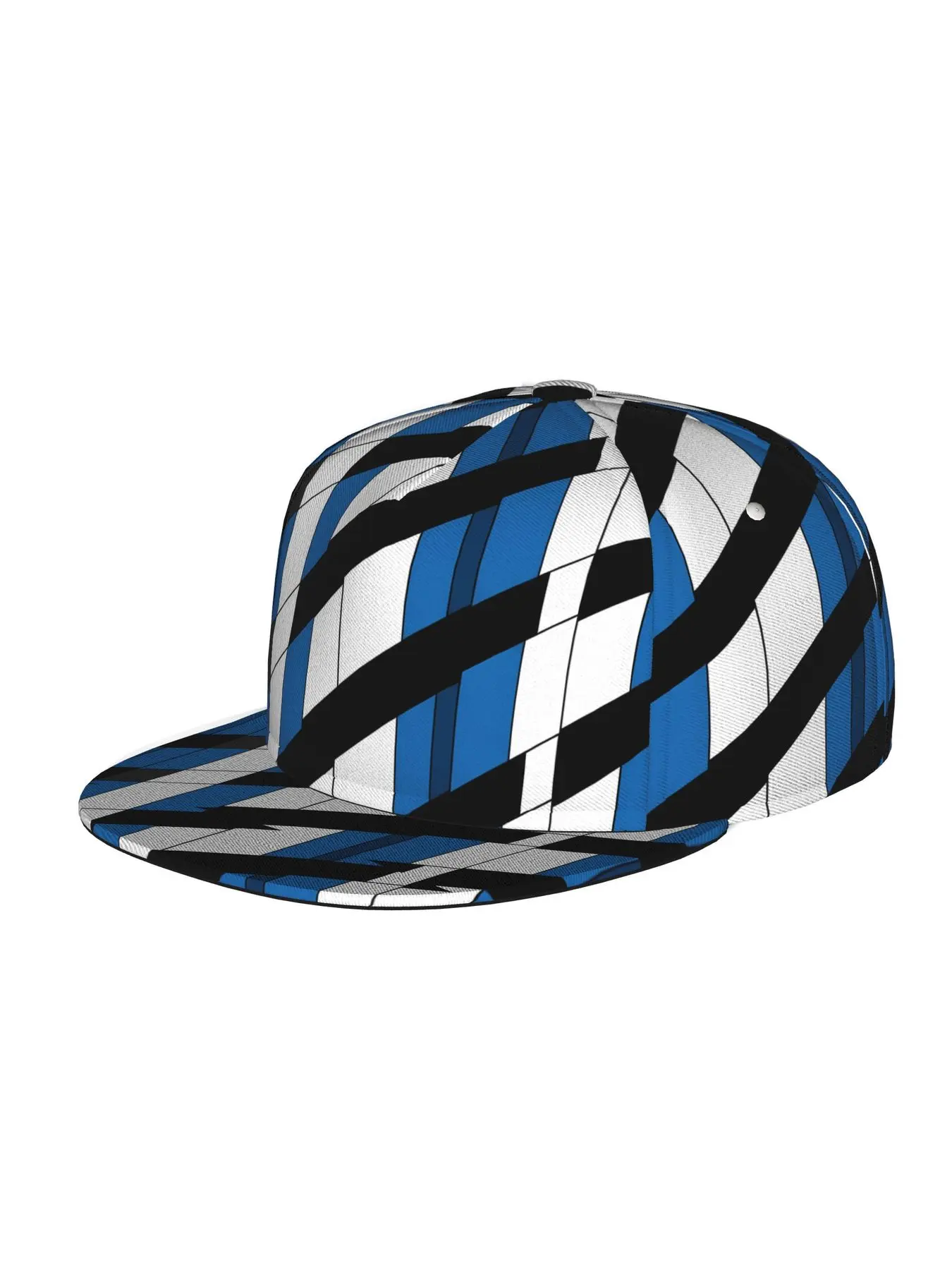 Abstract Geometric Pattern (2), Men Women Unisex Flat Brim Baseball Cap, Hip Hop Streetwear Snapback Trucker Hat for Skateboarding Dance Outdoor Sports, Adjustable Punk Style Sun Hat Snapback