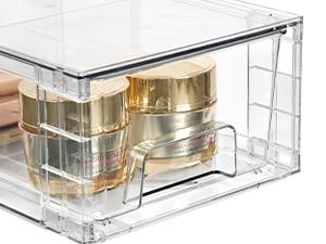 SUNDAY MIRTH 4 Pack Stackable Storage Drawers,Clear Acrylic Drawer Organizers with Handles, Easily Assembled For Fridge, Bathroom, Kitchen Undersink, Cabinet, Pantry Organization and Storage SUNDAY MIRTH 4 Pack Stackable Storage Drawers,Clear Acrylic Drawer Organizers with Handles, Easily Assembled For Fridge, Bathroom, Kitchen Undersink, Cabinet, Pantry Organization and Storage