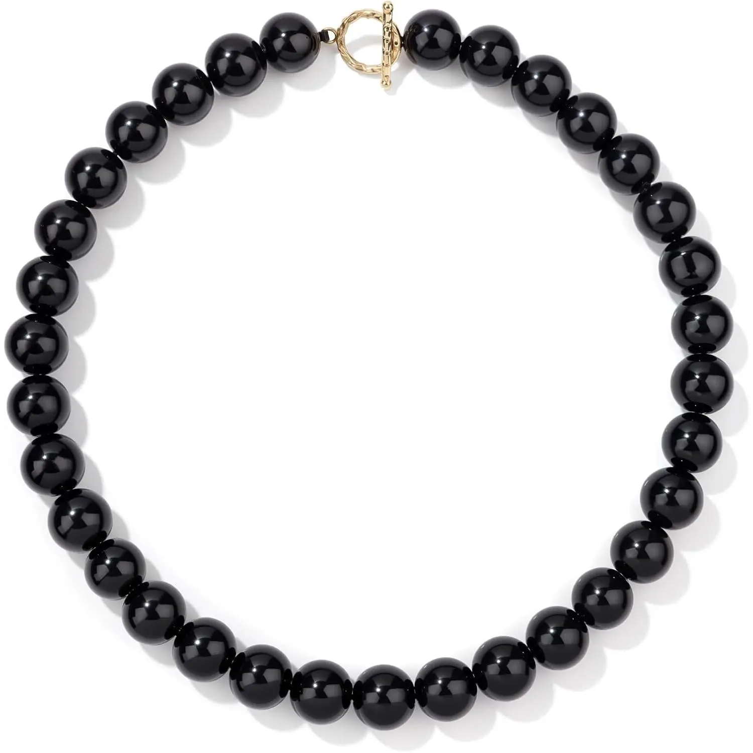 Natural Crystal Stone Beaded Choker Necklace for Women Healing Crystal Large Vintage Chunky Necklaces 14mm Stone Beads