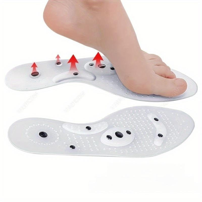2pcs Magnetic Acupressure Foot Massager Insoles | Reflexology Acupoint, Comfortable PVC Material, Transverse Arch Support Design for Even Stress Distribution & Circulation Footwear Shoe