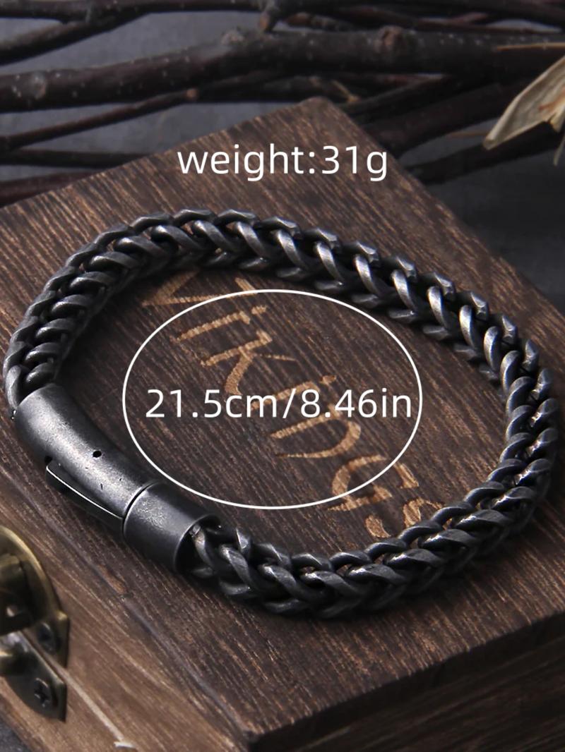 Men's Vintage Chain Bracelet, Punk Style Stainless Steel Wrist Jewelry for Party, Daily Clothing Decor, Trendy All-match & Exquisite Jewelry for Birthday Gift