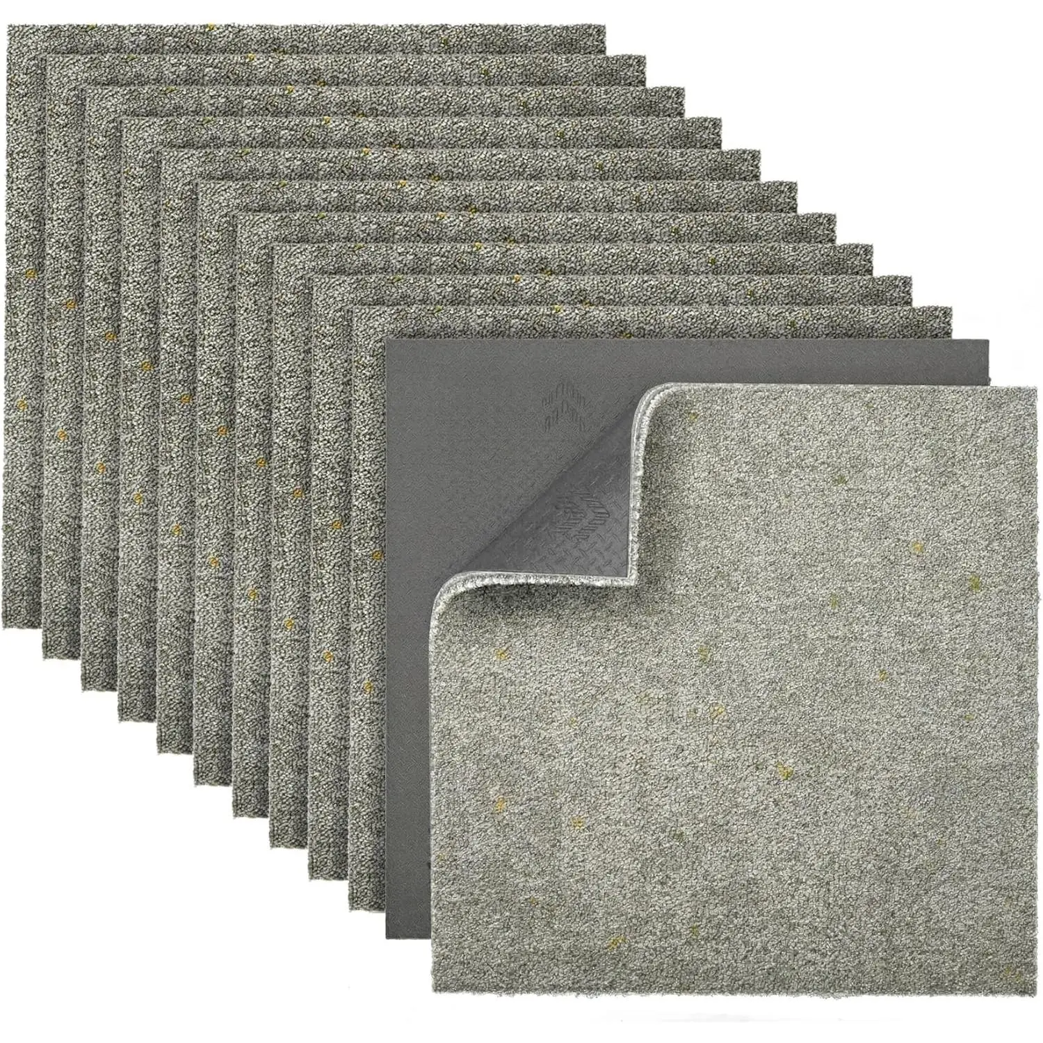 jxgzyy Commercial Carpet Tiles 20x20in, 0.38" Thickened Carpet Squares with Silicone Backing, Heavy Duty Carpet Floor Tiles with Padding Attached for Home Office Garage Hotel, 12 Pcs/32.4 Sqft