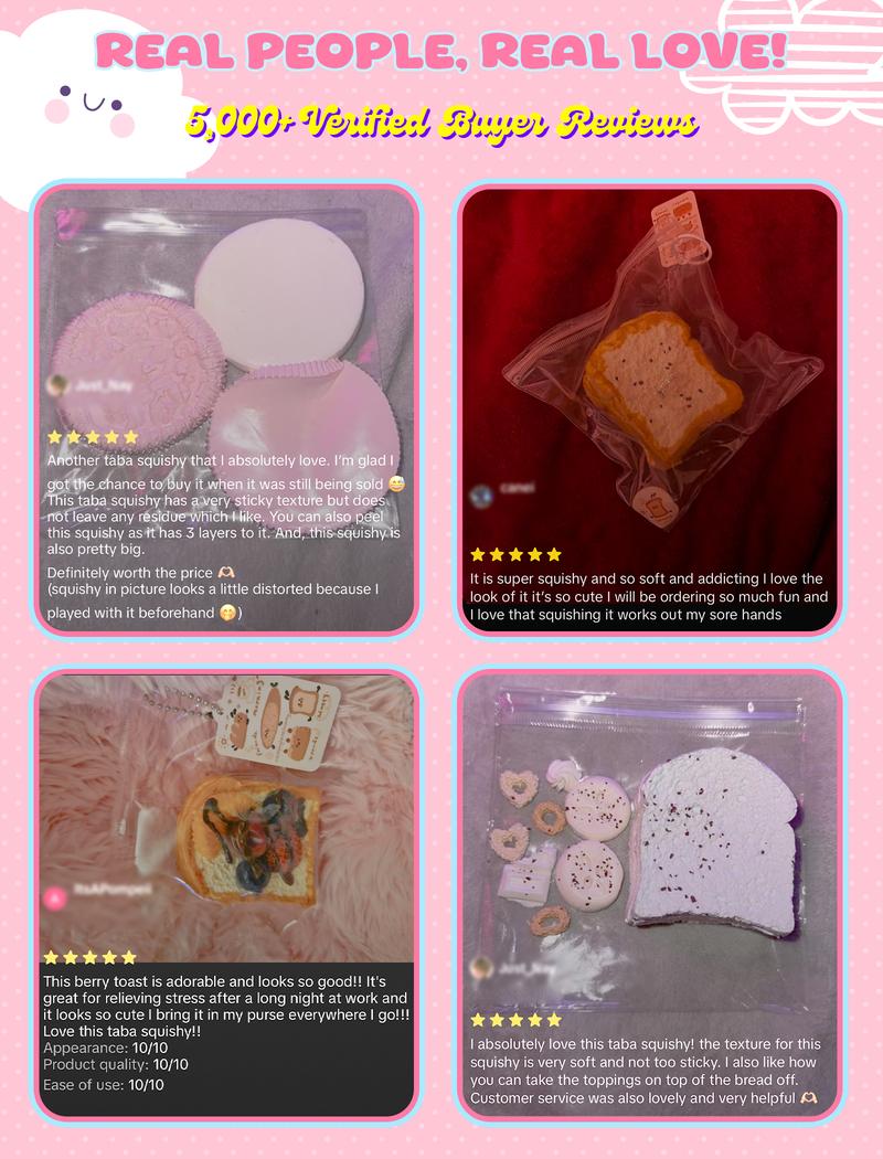 [WenQing Taba Squishy]-Handmade-Cute Food Shaped Taba Squishy Stress Relief Toys-Relieve stress