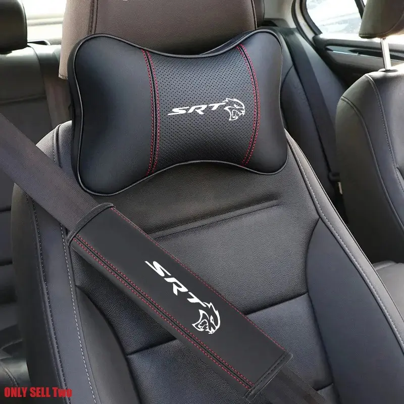 Car Headrest Neck Pillow, Seat Belt Shoulder Pads, Car Seat Belt Cover, Shoulder Protection Pad for Dodge Srt, RAM, RAM 1500, Durango, Charger, Caliber, Journey, Demon, Nitro, Challenger
