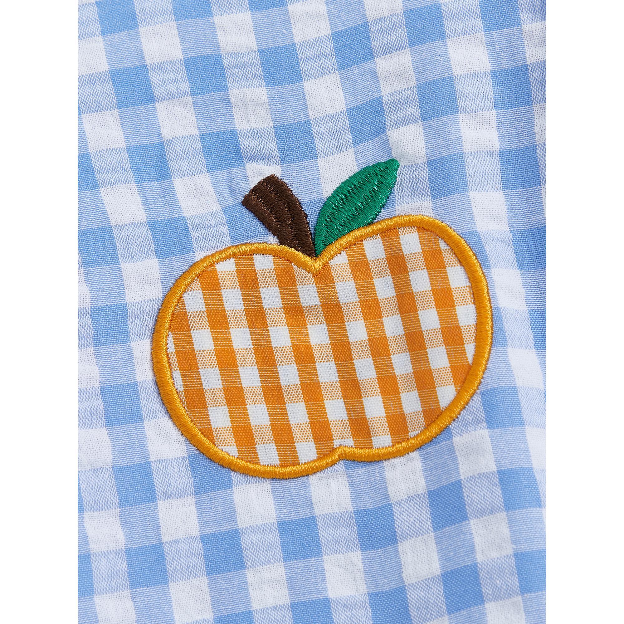 Toddler Baby Little Girl Halloween Plaid Dress Puff Short Sleeve Pumpkin Embroidery Dresses Fall Outfit 2-6 Years