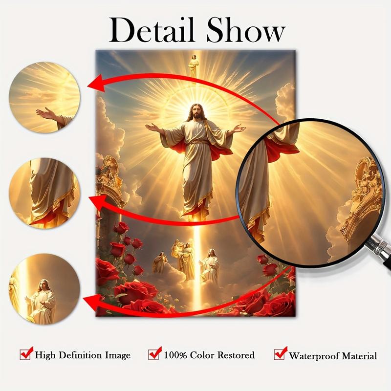 1pc Jesus Christ Canvas Wall Art,Religious Ink Print with Pine,Solid And Powerful Design, Indoor/Outdoor Portrait Orientation,Waterproof Canvas Artwork for Home,Office,Living Room,Bedroom,Adds Faith-Inspired Elegance to Any Space,Inspirational Wall Decor