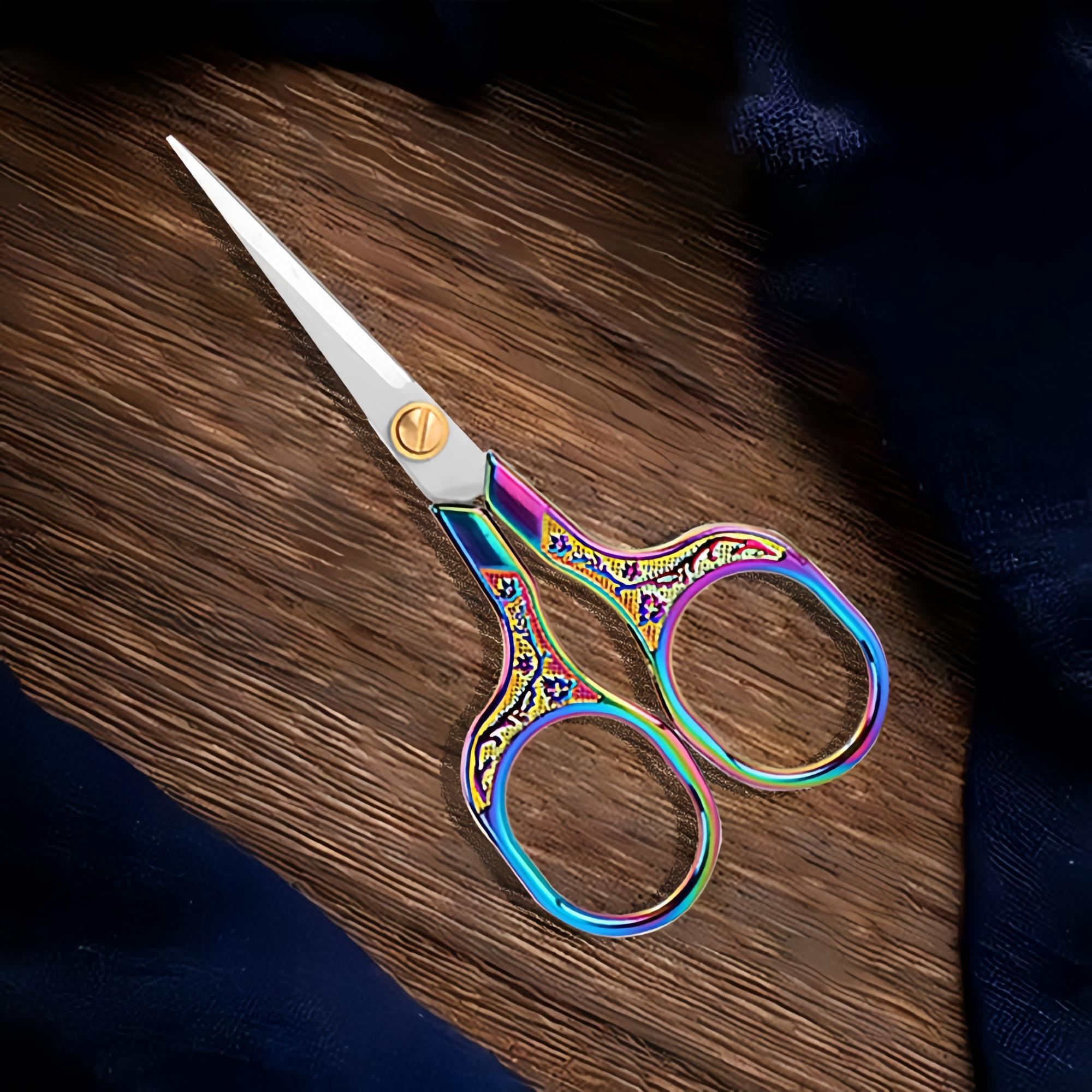 Vintage Flower Pattern Stainless Steel Scissors, Multipurpose Household Scissors, Multi-functional Scissors for Cutting Paper, Sewing, Crafting, Cutting Supplies